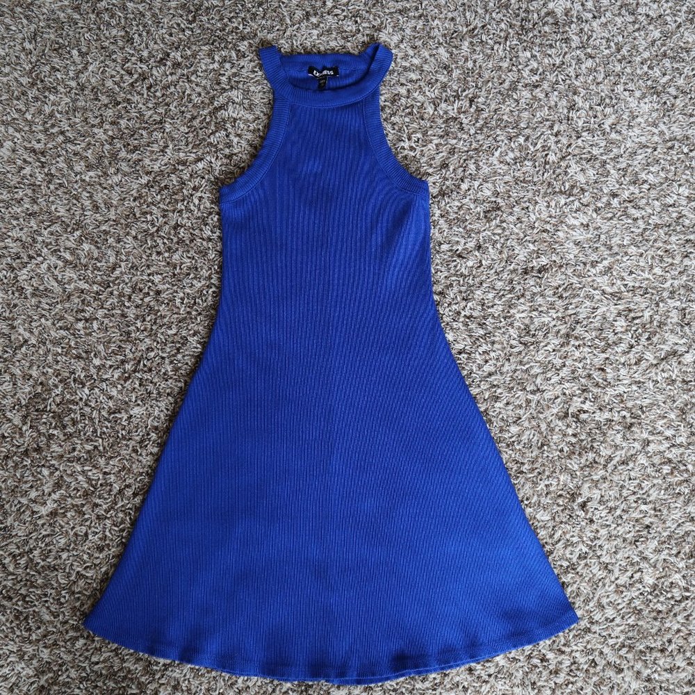 EXPRESS Women Summer Blue Dress Size XS - Picture 3 of 14